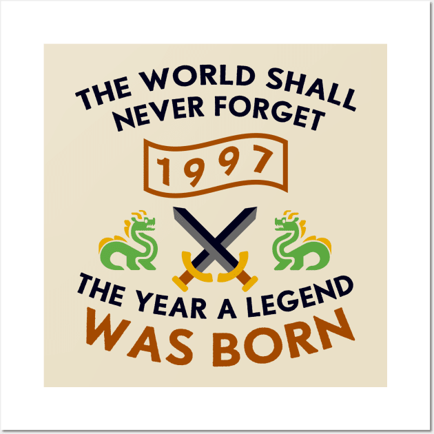 1997 The Year A Legend Was Born Dragons and Swords Design Wall Art by Graograman